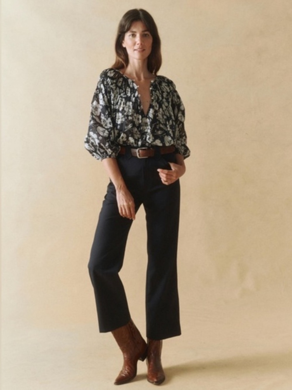 NEW THE GREAT. The Western Trouser in Navy